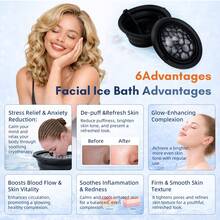 1pc Ice Basin With Breathing Tube For Facial Beauty, Home With Ice Grid, Silicone, Foldable Face Wash, Ice Basin - Pink - View 3