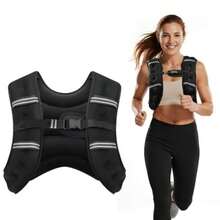 Weiged Vest 8lb/2lb/6lb/20lb/25lb/30lb Weig Vest Wit Two Adjustment Straps  Men Women Weig Vests Wit Reflective Stre  Strengt Training Running Jng Wal - 黑色 - 查看 7