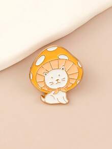 1/3件装精致可爱蘑菇动物胸针，可选猫咪、刺猬、青蛙等造型，小巧百搭，适合作为学生、家人、朋友、同事的生日、节日小礼物。 - 彩色 - 查看 14