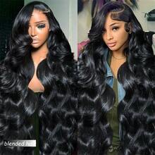 12英寸即戴即用免胶波波头假发，真人发混纺，自然波浪波波头，女士真人发混纺假发，13x4蕾丝前假发，真人发混纺，预先拔毛，预先剪裁，蕾丝，即戴即用，180%密度，自然黑 - 自然色&黑色系 - 查看 5