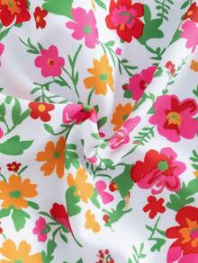 女士碎花挂脖系带比基尼套装，性感泳衣，适合海滩度假，休闲优雅泳装，采用高弹透气面料，适合海滩、音乐节、情人节等场合，女士海滩度假装扮，女士泳装，夏季度假装扮，女士比基尼 - 彩色 - 查看 7