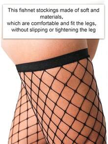 2 Pairs Thigh High Fishnet Stockings Sparkly Fishnet Tights Women, Fishnets Stockings - Black - View 4