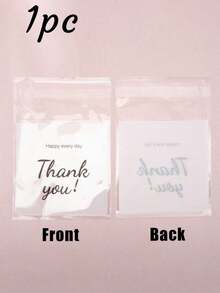 1000 Pieces/100 Pieces/1 Piece, Multiple Specifications And Sizes, Semi Transparent, Happy Every Day, Thank You Letter Bags, Jewelry Necklaces, Earrings, Small Item Storage Bags, Self-Adhesive Sealed Pockets, Dust-Proof, Wear-Resistant, Anti-Oxidation Packaging OPP Bags, For Daily Party And Household Usebirthdagift-Gift-Holiday - White - 查看 4