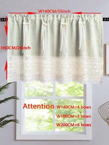 1PC Machine Washable Kitchen Curtains,Small Window Curtains For Kitchen,Apartment Kitchen Drapes,Cafe Style Half Curtains, Polyester,Affordable Linen Curtains - Green - View 9