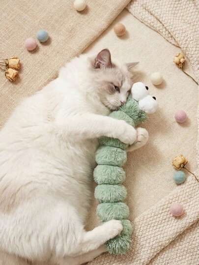 1个猫咪毛绒磨牙棒玩偶，适合室内猫咪，天然洁牙，毛绒材质，无需电池，是情人节、感恩节、生日和其他节日送给猫主人的理想礼物。