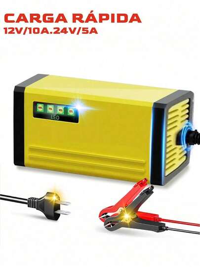 Cargador De Baterias Inteligente Para Auto,Moto 12V/6A ,para automóvil y motocicleta, cargador de baterías de reparación por pulsos, pantalla digital LED inteligente., cargador de coche inteligente, batería de coche, mantenedor de batería,para baterías de plomo-ácido,para Automóviles, Camiones y Motocicletas