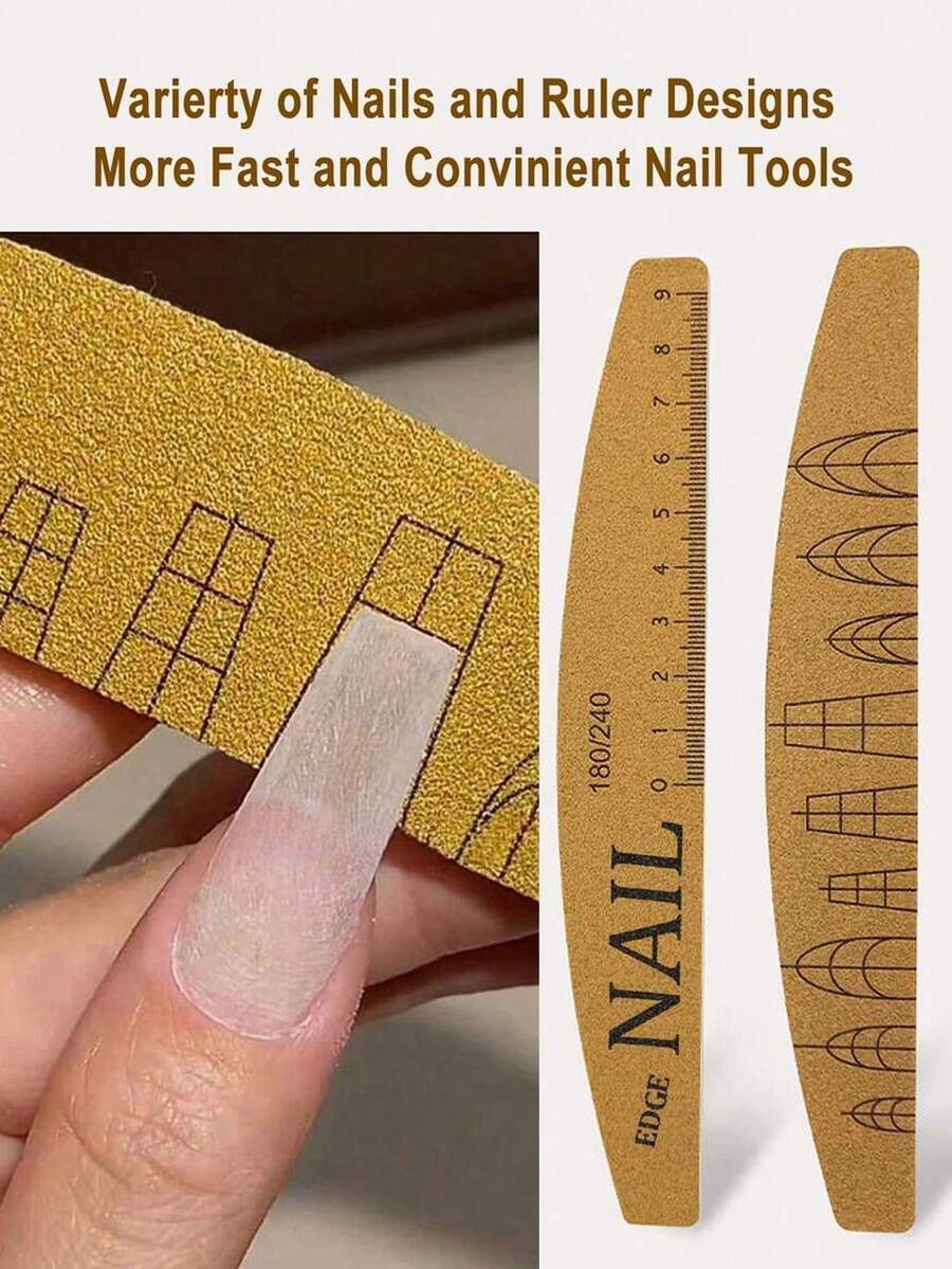 1/3pcs Washable, Durable Nail File Sponge Buffer Block With Scale, Double-Sided Nail Polishing Block