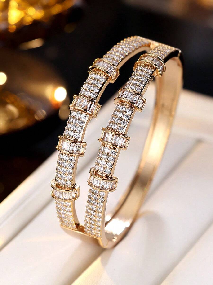 1 件装奢华叠层手链，独特设计，百搭腕饰，适合通勤和日常佩戴 - 手鐲2 - 查看 1