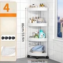 Space-Saving Movable Corner Shelf, Multi-Layer Storage Rack For Bathroom, Narrow Gap Organizer - Multicolor - View 3