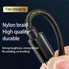 Fast Charging Without Waiting! Braided Wear-Resistant Data Cable, Compatible With Multiple Devices Without Pop Ups, Super Stable Charging, Portable And Easy To Store! Charging And Transmission Two In One Data Cable, Fast Charging For Portable Use Without Burden Or Overheating Of The Data Cable, Stable Charging For Peace Of Mind - View 6