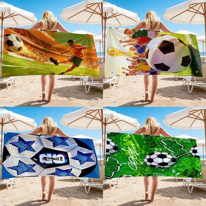 FIFA 2026年跨境畅销墨西哥-美国-加拿大世界杯纪念品：足球沙滩巾、超细纤维印花毛巾和浴巾