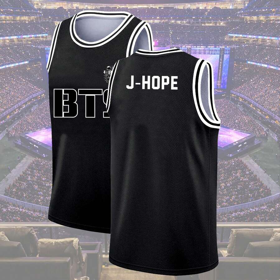 K-POP BTSS Fans J-Hope Basketball Jersey For Men And Women J-Hope Top Tee T-Shirt, Retro World Tour 2026 Merch Gifts, Bangtan Come Back Basketball Jersey Tee Gift, Elegant Party Men And Women's Tee, Ideal For Travel, Home Wear, Parties & Casual Wear For Adults, Elegant & Fashionable Clothing | Playful Graphic Tee | Nontransparent Material - JHOPE - 查看 1