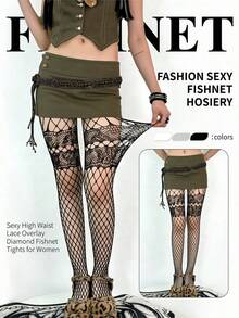 1/2/3双装女士哥特式网袜，朋克酷炫风格，适合夜店和日常穿着 - 彩色 - 查看 15