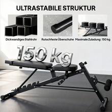 Multifunktionell viktbänk, lutande och plan, med 6-läges ryggstöd och 3-läges sits, svart. - Svart - Visa 7