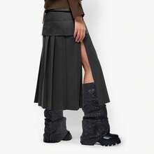 Women's Platform Round Toe Mid Calf Boots With Chunky Heel - Rhinestone-black - View 6