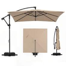 8 X 8 FT Offset Cantilever Patio Umbrella Square Hanging Outdoor Market Umbrella - A - 查看 7
