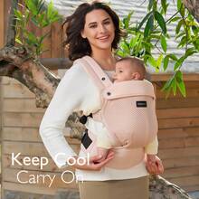 Momcozy حامل الأطفال للرضع والأطفال الصغار - إرجونوميك، مريح وخفيف الوزن، مناسب لوزن من 3 إلى 20 كجم، سهل التركيب، مثالي للأبوة والأمومة بدون استخدام اليدين - شبكة هوائية باللون الوردي - مشاهدة 5