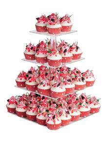 Multi-Tier Acrylic Cake Display Stand, Dessert Food Display Rack For Wedding, Birthday Party - Clear - View 1