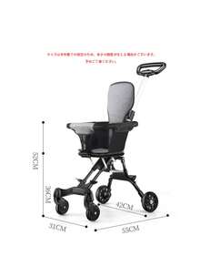 出産祝いにぴったり！両対面式・軽量ベビーカー 安定設計＆背もたれ前後切替 360°回転キャスター付きで横転しにくい 折りたたみ＆ブレーキ付き ワイドシート・2点式安全ベルト - レッド - チェックする 2