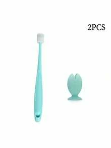 Small Dog & Cat 360° Soft Silicone Toothbrush With Suction Cup, Gentle Pet Oral Care Accessory, Luxury Silicone Fish-Shaped Toothpaste Holder, Battery-Free - Multicolor - View 8