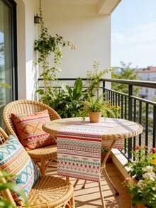 1 Stück Tischläufer im Boho-Stil, rot-geometrisches Streifenmuster, rechteckige Tischdekoration, waschbar, geeignet für Couchtisch, Schuhschrank, Tischdekoration, passend für Esszimmer, Wohnzimmer, Zusammenkünfte, Partys, Picknicks, Camping, Feiertage, Outdoor-Dekoration, Frühling/Sommer - Verschiedenfarbig - Übersicht 12