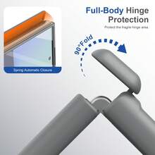 VIETAO Funda de teléfono compatible con Samsung Galaxy Z Fold 7 6 5 4 con protector de pantalla de cristal templado, carga inalámbrica magnética y cubierta completa - Gris - Ver 7