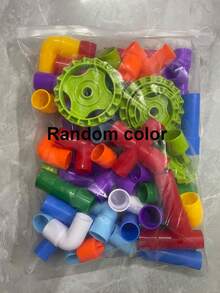 1 套儿童益智 DIY 水管大号组装积木玩具，适合男孩和女孩（颜色随机） - 彩色 - 查看 9