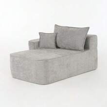 Chaise Longue Without Assembly – Comfortable & Soft Sofa Including Cushions, With Side Pockets - Grey - View 12