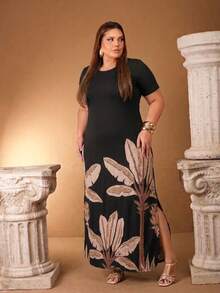 Plus Size Women's Long Dress, Elegant, Casual, Lightweight, Evangelical Fashion, Long Dress With Pockets, Fits Sizes 44 To 58. - 長黑檀木 - 查看 7
