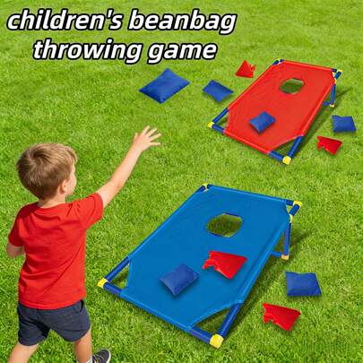 Kids Portable Beanbag Toss Game Set, Includes 1 Foldable Toss Board And 6 Beanbags, Outdoor Lawn Beach Camping Throwing Game, Family Interactive Multi-Player Leisure Toy, Suitable For Birthday Party Gifts For Boys And Girls 3+ Years Old (Accessory Colors Random)