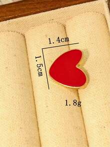1 chiếc ghim cài áo hình trái tim màu đỏ, chống trượt. - Đỏ - Xem 3