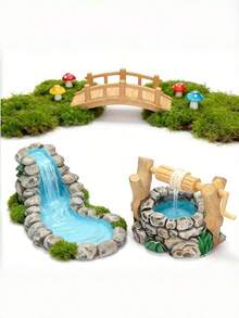 3 piezas de figuras coleccionables de gnomos de jardín de hadas de resina, muñecos gnomos de musgo, adecuados para acuario, paisaje en miniatura, casa de muñecas y decoraciones DIY de escenas en miniatura - A - Ver 4