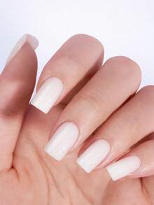 Bộ 60 miếng dán móng tay ngắn/dài, bộ dán móng tay gel mềm màu trắng kiểu Pháp, phù hợp cho mọi phụ nữ và bé gái, thiết kế móng tay kiểu Pháp, thích hợp để dán hàng ngày, 15 kích cỡ, phù hợp cho phụ nữ. - trắng - Xem 8