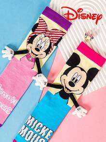 Disney Vớ cao đến đầu gối hình Mickey 3D dễ thương, vớ cao cổ thời trang dự tiệc, quà tặng Giáng sinh và tựu trường chất lượng cao dành cho người hâm mộ. - Nhiều màu - Xem 5