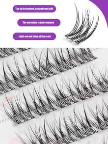 自然无胶假睫毛，轻盈妆感，适合日常佩戴，分段式假睫毛，增强眼部魅力 - 查看 2