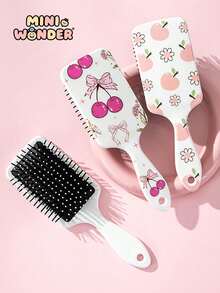 1 chiếc lược chải tóc họa tiết trái cây dễ thương, đệm mềm chống rối, thích hợp sử dụng hàng ngày và khi đi du lịch. - Nhiều màu - Xem 1