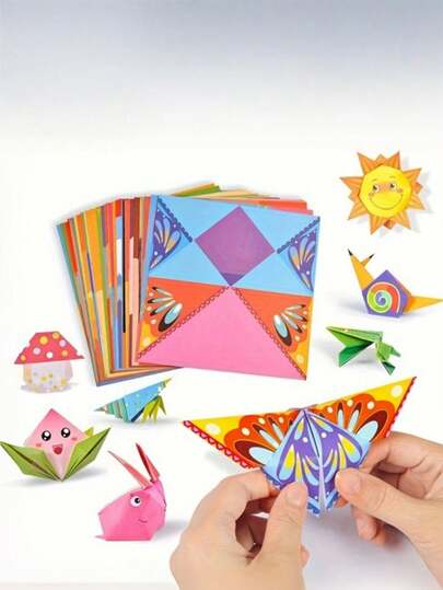52件套折纸趣味套装，包含说明书，DIY艺术手工项目，适合初学者手工培训