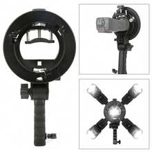 S-Shaped Bracket Accessory With Hand Grip For Bowens Mount Camera, Top Flashlight, Black - View 7