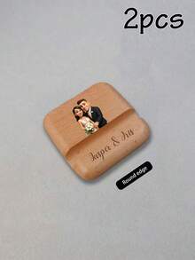 Cute Minimalist Basic Wooden Customized Phone Stand Custom Photo & Name Phone Stand, Personalized Couple Image Phone Holder For Desk Office Video Watching Daily Use, Cute Cartoon Photos, Minimalist Aesthetic Mobile Stand Gift For Mother'S Day Birthday, Customized Picture Dock For Friends Family Couple, Customizable Name Unique Keepsake Present Mother'S Day Mom Anniversary Gift - Multicolor - View 12