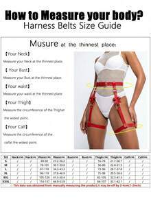 1pc Women's Gothic Style Red Bow Adjustable PU Suspender, Suitable For Festivals, Clubbing, Eye-Catching Outfit Or Carnival Party Matching - Red - View 6