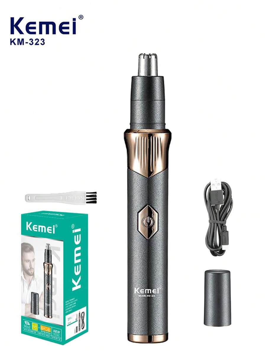 科美KM-323 USB快充专业无痛男士便携式鼻毛修剪器耳鼻清洁器