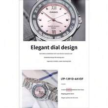 Đồng hồ nữ cao cấp Casio LLTP-1391D-4A mặt hồng, dây thép không gỉ, đính pha lê, máy quartz. - Một cỡ - Xem 8