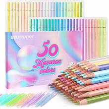 50 Macaron Pastel Colored Pencils Set Soft Core Macaron Colors For Adults Coloring Books Blending Shading Sketching, Back To School - 50 Color Macaron Colored Leads - View 9