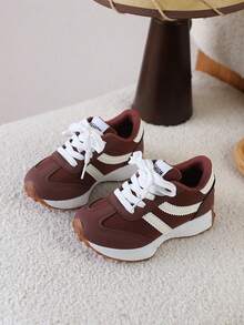 1 Pair Spring/Autumn New Versatile Wear-Resistant Children Sneakers - Brown - View 2