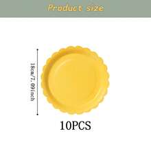 Yellow Flower Petal Disposable Tableware Set, 7/9 Inch Party Plates, Disposable Paper Plates, Cups, Napkins, Suitable For Holidays, Weddings, Engagements, Birthdays, Parties, Celebrations - Multicolor - View 11