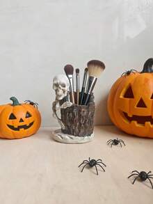 Giá đựng bút hình đầu lâu gốc cây phong cách Gothic, hộp đựng cọ trang điểm. - Tròn - Xem 10