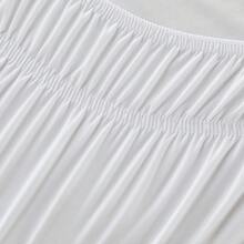 1pc Elastic Bed Ruffle - Easy Wrap Around Ruffle - Microfiber Bed Skirt With Adjustable Elastic Belt 15 Inch Tailored Drop - Hotel Quality Bedskirt, Fade Resistant (T/F/Q/K) - White - View 10