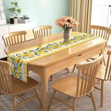 Lemon Tablecloth, Yellow Buffalo Plaid, Summer Decor For Dining Table, Farmhouse Kitchen - Multicolor - View 4