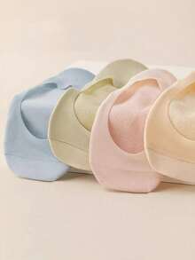 1/4/6 Pairs Women's Summer Breathable Anti-Pilling Moisture-Wicking Solid Color Mesh Boat Socks - Multicolor - View 7