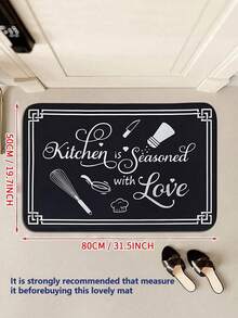 Black And White Kitchen Rugs, Non-Slip Washable Super Soft Fiber Mat, Kitchen Rules Themed Soft Pad Runner Carpet Decor Set - contracted design - View 13